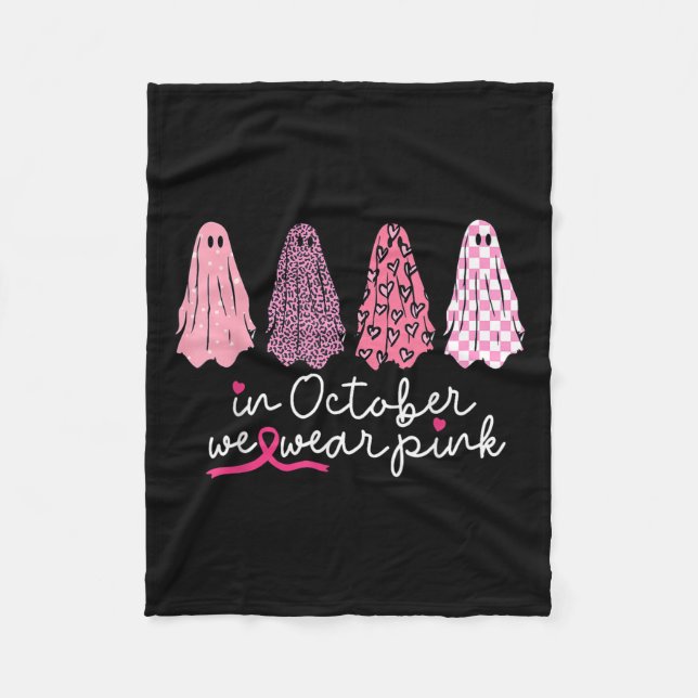 Couverture Polaire Dans October We Wear Pink Ghost Boo Halloween (Devant)