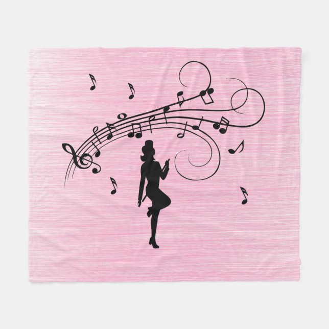 Couverture Polaire Danse à pas élevés sur la musique (Devant (Horizontal))