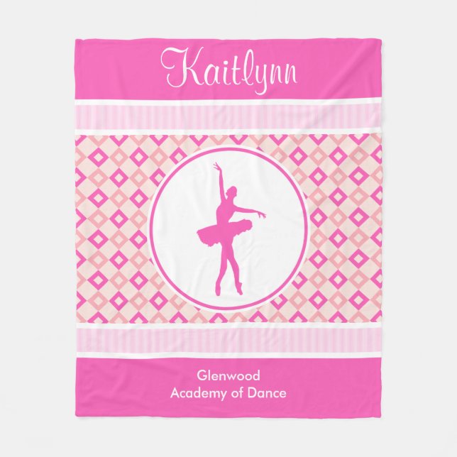 Couverture Polaire Danse Checkered rose de diamants avec le (Devant)