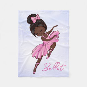 Couverture Polaire Danse de ballet rose Tutu afro-américaine Ballerin