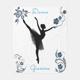 Couverture Polaire Danse décorative Argent et Bleu Gem