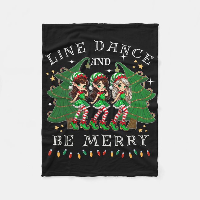 Couverture Polaire Danse Line Et Soyez Joyeux Noël Elf Danser Holi (Devant)