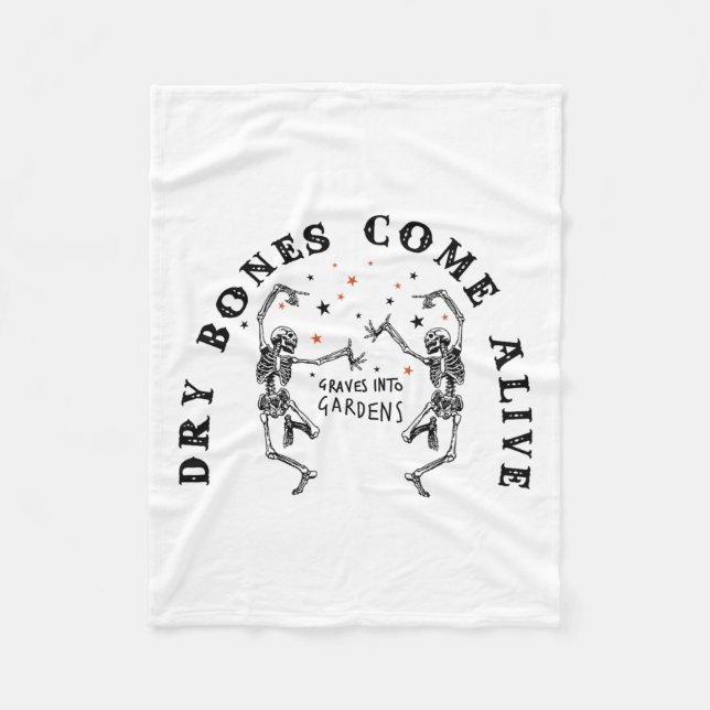 Couverture Polaire Danser Squelette Os Sèches Venez Vivants Bible Ver (Devant)