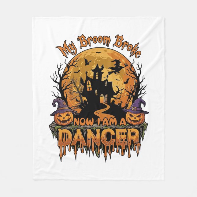 Couverture Polaire Danseur de balai cassé Halloween Maison hantée Cit (Devant)