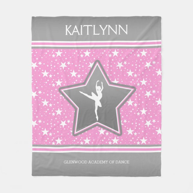 Couverture Polaire Danseur parmi les étoiles dans le rose avec VOTRE (Devant)