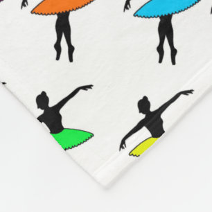 Couverture Polaire Danseurs de ballet Ballerina Neon Tutus Silhouette