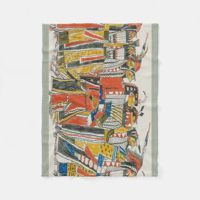 Couverture Polaire Danseurs natifs américains pow Wow (Devant)