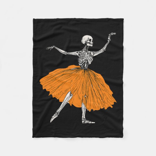 Couverture Polaire Danseuse Ballerine Squelette Tutu Danseuse de Ball (Devant)