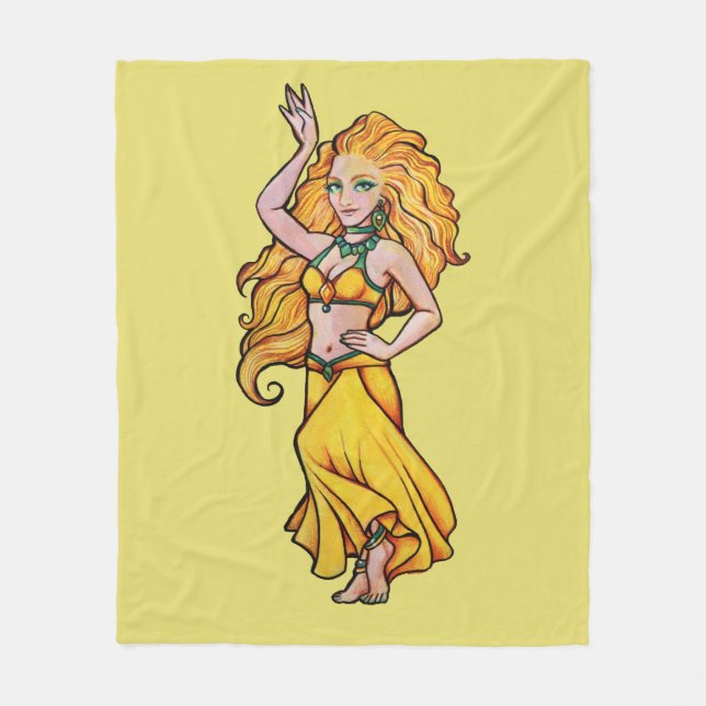 Couverture Polaire Danseuse du ventre de Golden (Devant)