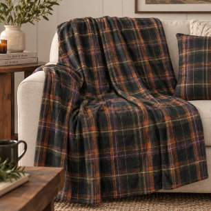 Couverture Polaire Dark Cottagecore Plaid noir rouille Automne