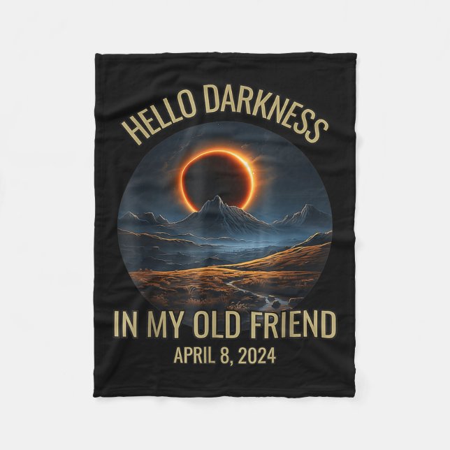 Couverture Polaire Darkness My Old Friend Funny 2024 Solar Eclipse (Devant)