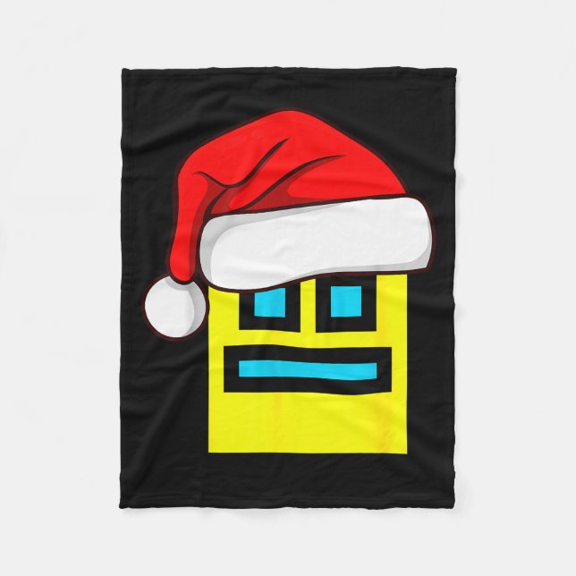 Couverture Polaire Dash Geometry Repeat Christmas Santa Hat Game Vide (Devant)