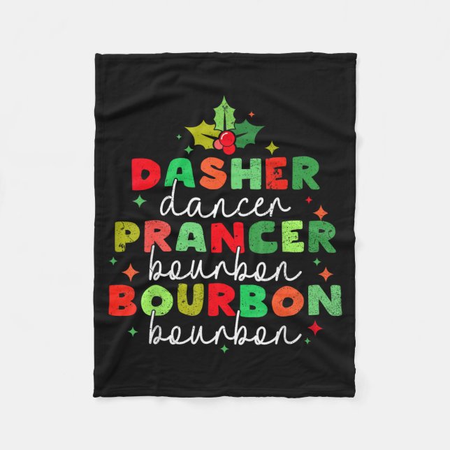 Couverture Polaire Dasher Dancer Prancer &amp; Bourbon Christmas Holi (Devant)
