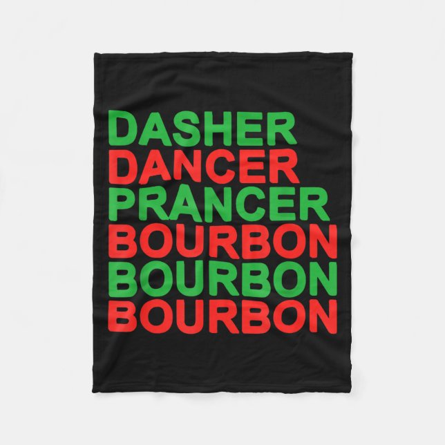 Couverture Polaire Dasher Dancer Prancer &amp; Bourbon Christmas Holi (Devant)