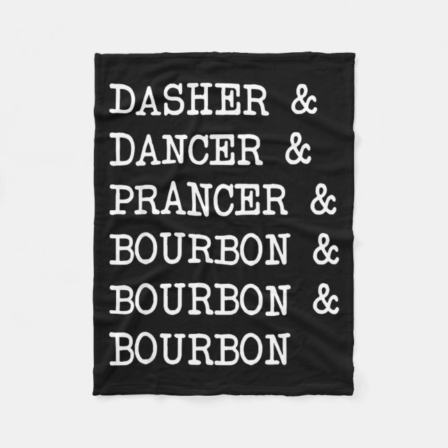 Couverture Polaire Dasher Dancer Prancer &amp; Bourbon Christmas Holi (Devant)