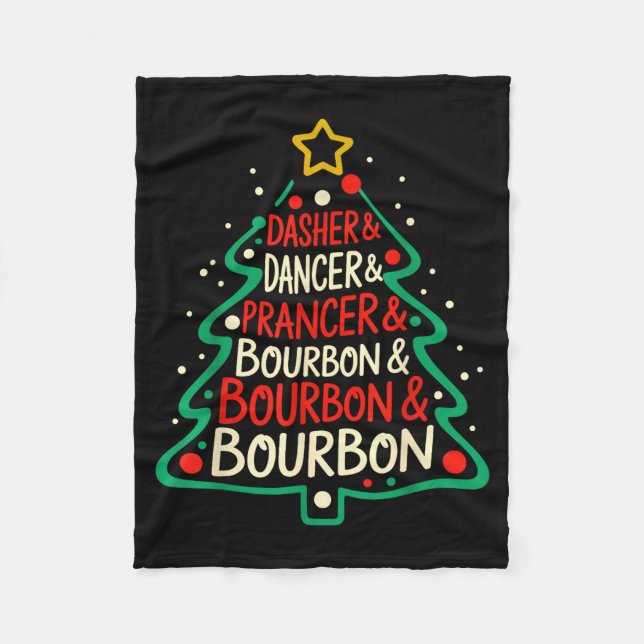 Couverture Polaire Dasher Dancer Prancer &amp; Bourbon Funny Christma (Devant)