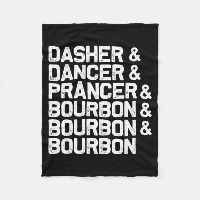 Couverture Polaire Dasher Dancer Prancer Bourbon Funny Christmas Sant (Devant)
