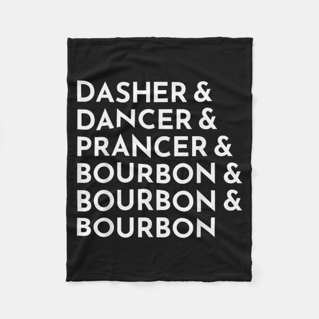 Couverture Polaire Dasher Dancer Prancer & Bourbon Noël (Devant)