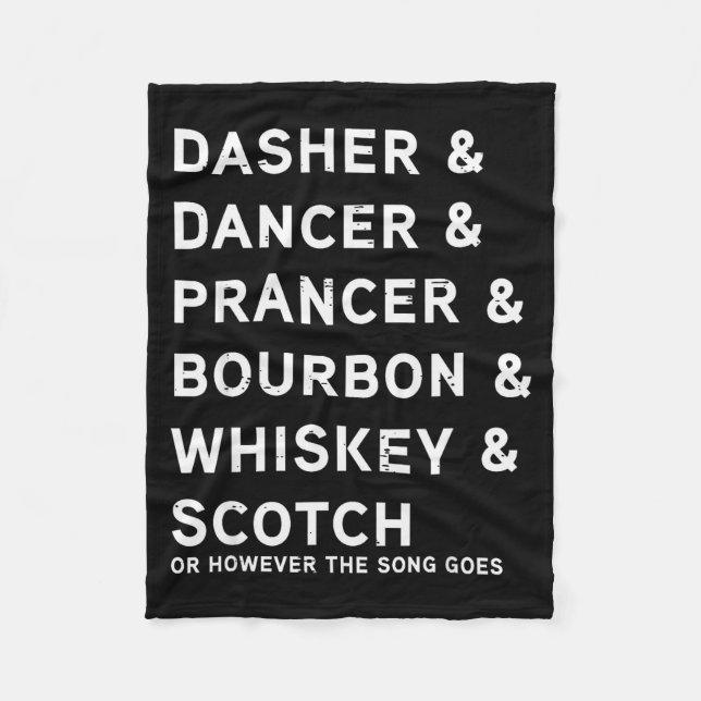 Couverture Polaire Dasher Dancer Prancer et Bourbon Whiskey Funny Ch (Devant)