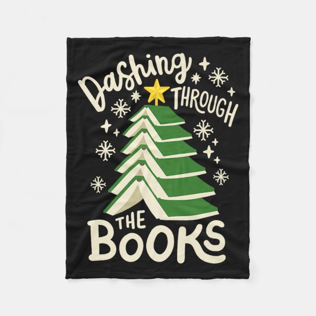 Couverture Polaire Dashing Through The Books Christmas Book Lovers Me (Devant)