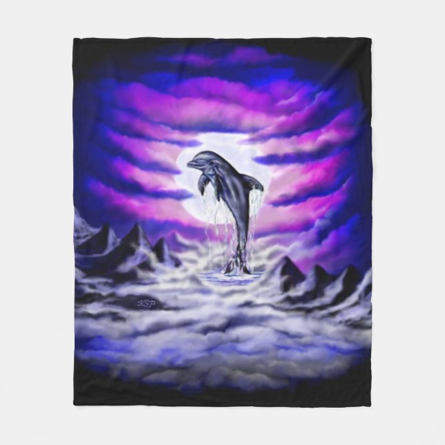 Couverture Polaire Dauphin clair de lune (Devant)