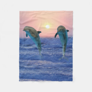 Couverture Polaire Dauphin de Bottlenose au lever de soleil