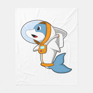 Couverture Polaire Dauphin en astronaute avec costume