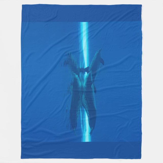 Couverture Polaire Dauphins et réflexions (Devant)