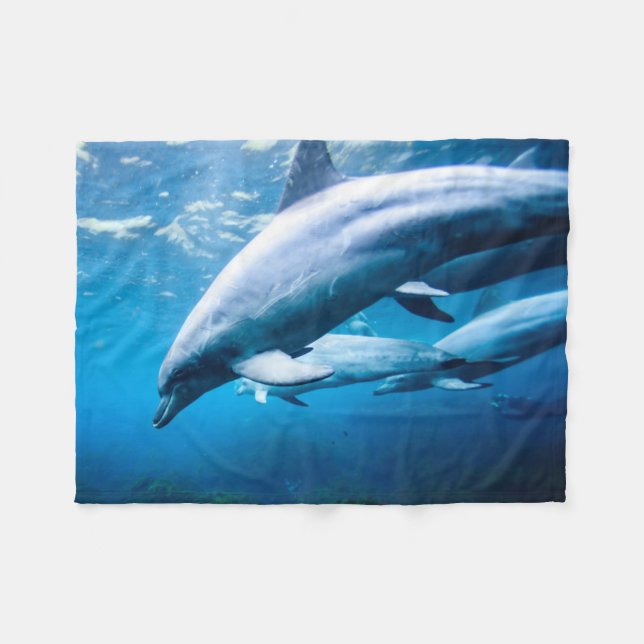Couverture Polaire Dauphins sous-marins (Devant (Horizontal))