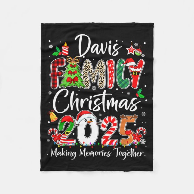 Couverture Polaire Davis Family Christmas 2025 Matching Pjs Xmas Squa (Devant)