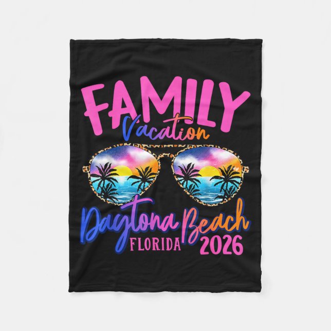 Couverture Polaire Daytona Beach Florida Vacation 2026 Matching Famil (Devant)