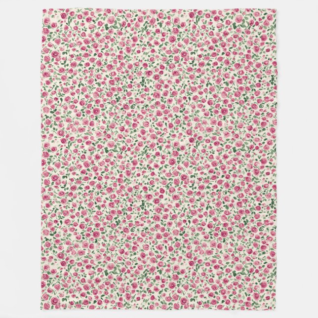 Couverture Polaire De jolies roses roses florales (Devant)