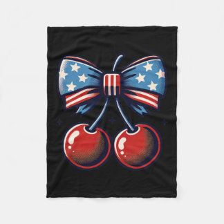 Couverture Polaire De Juillet Célébration Cerises Avec Des Vaches Fem