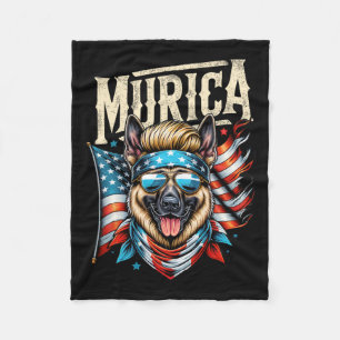 Couverture Polaire De Juillet Patriotic Funny Berger Allemand Juillet