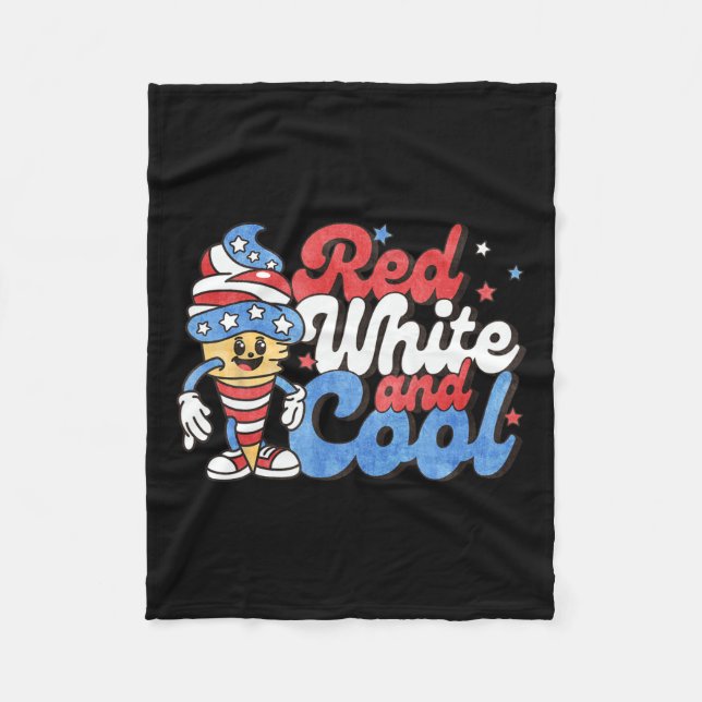 Couverture Polaire De Juillet Rouge Blanc Et Cool Américain Popsicles (Devant)