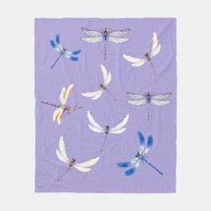 Couverture Polaire De magnifiques libellules en vol sur le pourpre de