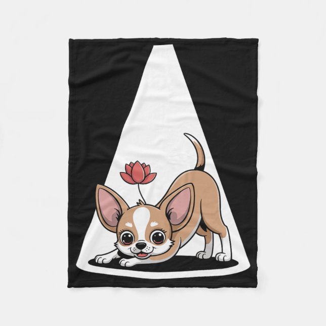 Couverture Polaire De mignons Chihuahuas faisant du yoga  (Devant)