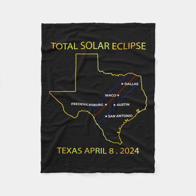 Couverture Polaire De Solar Eclipse 2024 Interactive Map Texas Eclips (Devant)