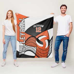 Couverture Polaire 🏐 de volley-ball - Orange, Blanc, Noir