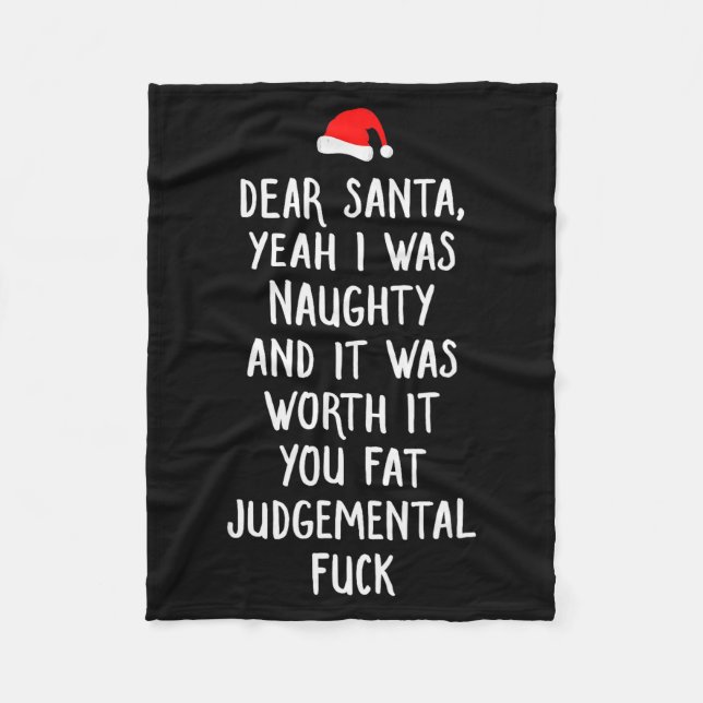 Couverture Polaire Dear Santa Funny Inappropriate Christmas  (Devant)