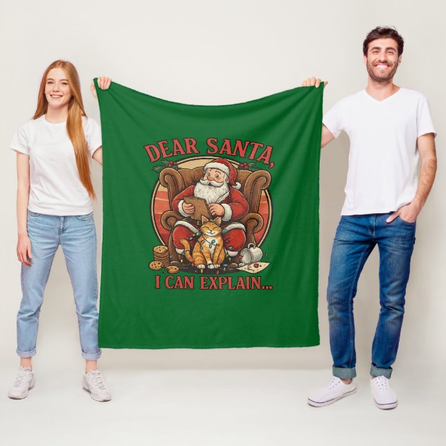Couverture Polaire Dear Santa I Can Explain Fleece Blanket (En situation)