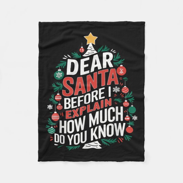 Couverture Polaire Dear Santa I Can Explain Funny Christmas Pjs Tree  (Devant)