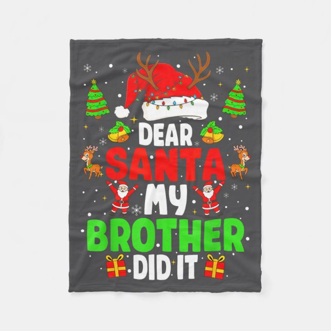 Couverture Polaire Dear Santa My Brother Did It Funny Christmas Boys  (Devant)