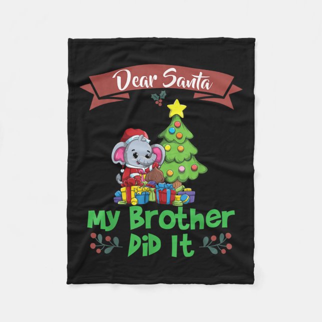 Couverture Polaire Dear Santa My Brother Did It Siblings Christmas  (Devant)
