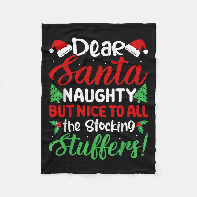 Couverture Polaire Dear Santa Naughty But Nice To All The Stocking St (Devant)