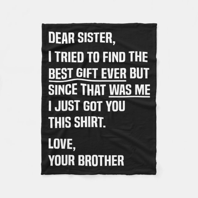 Couverture Polaire Dear Sister Funny Sibling Humor For Sister From Br (Devant)