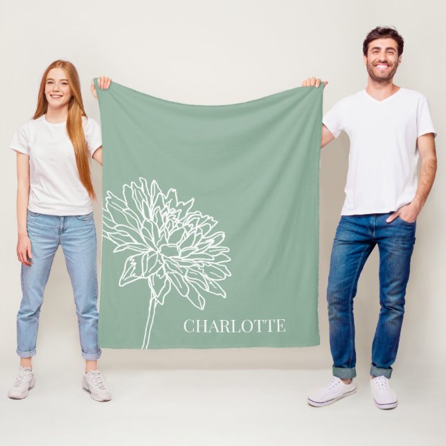 Couverture Polaire Décalage floral moderne minimaliste Accueil (En situation)