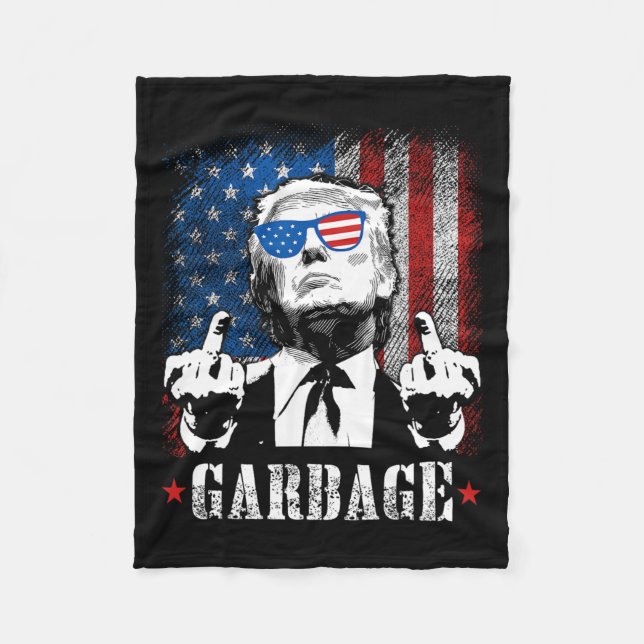 Couverture Polaire Déchets Pour Trump 2024 Drôle américain Hommes Dra (Devant)