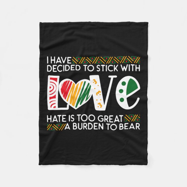 Couverture Polaire Décider Stick Love Lk Black History Melanin Americ (Devant)