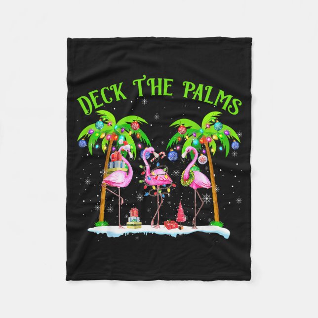 Couverture Polaire Deck The Palms Flamingo Trocal Christmas Lights Pa (Devant)
